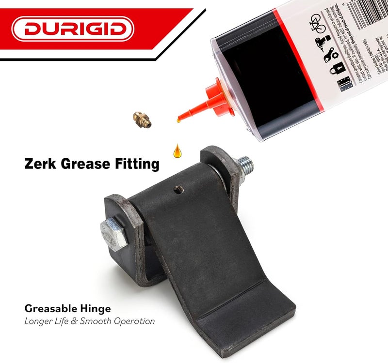 DURIGID Dump Trailer Hinges with Zerk Grease Fitting, Trailer Hinges Weld on, Trailer Door Hinges Heavy Duty Used for Trucks, Dump Trailers, BBQ Smokers, Raw Finish, 4 Pack - Image 3